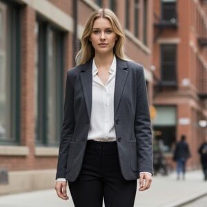 🌻GEOSPIRIT made by hand Soft Charcoal Women's Blazer IT Size 44 || US Size 8